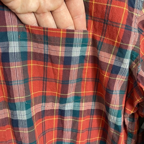 J. Crew Mercantile Flex Men's Red Plaid Long Sleeve Button Down Shirt Size Large - Picture 4 of 11